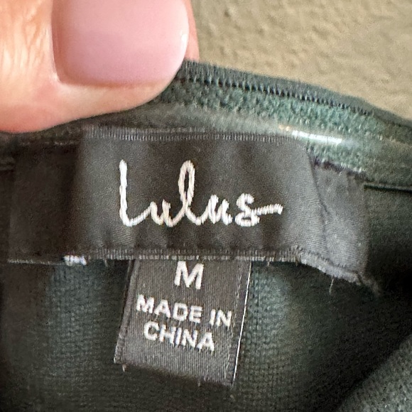 A2 - 120 Lulus How Much I Care Dark Green Off-the-Shoulder Midi Dress SZ MED NWT - Picture 10 of 12